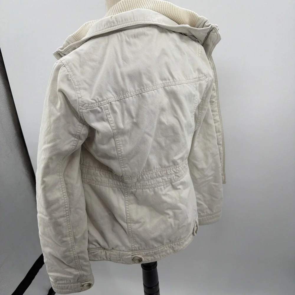 Vintage 2000s Woman's Cream Abercrombie &‎ Fitch Toggle Y2K Jacket Coat Medium